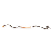 MANO|J Bracciale con barretta in oro rosso e catena groumette MINBRTRGBARLK